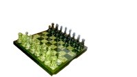 014027 Шахматы из змеевика в комплекте с кейсом