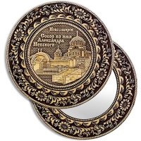 383-148 Зеркало круглое без ручки 86*86 Новосибирск Собор береста