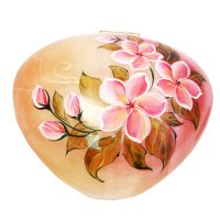 Шкатулка Цветы розовые селенит