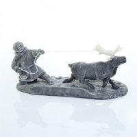 Оленевод скульптурная композиция малая мраморная крошка