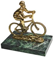 Велогонщик статуэтка бронза змеевик