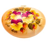 Шкатулка Анютины глазки овальная селенит